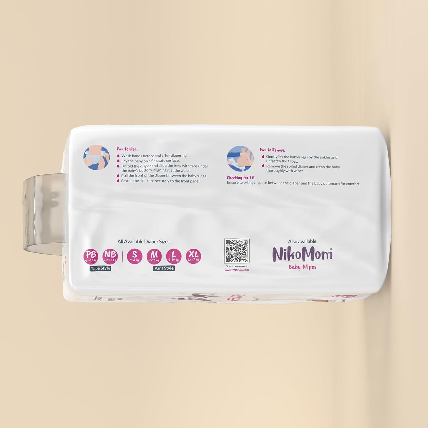 NikoMom Tape Diaper New Born (NB) Up to 270ml storage capacity for Babies Weighing upto 5 Kg Pack of 30 Diapers