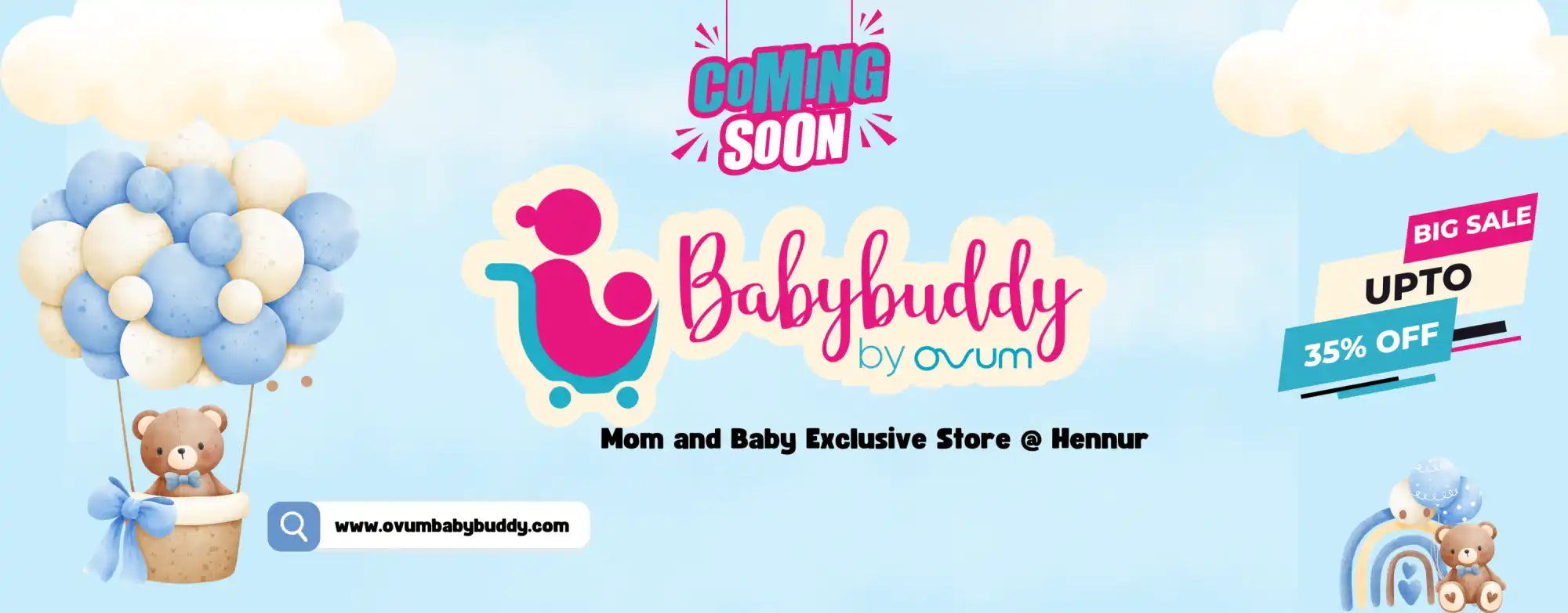 An advertisement for a mom and baby exclusive store.