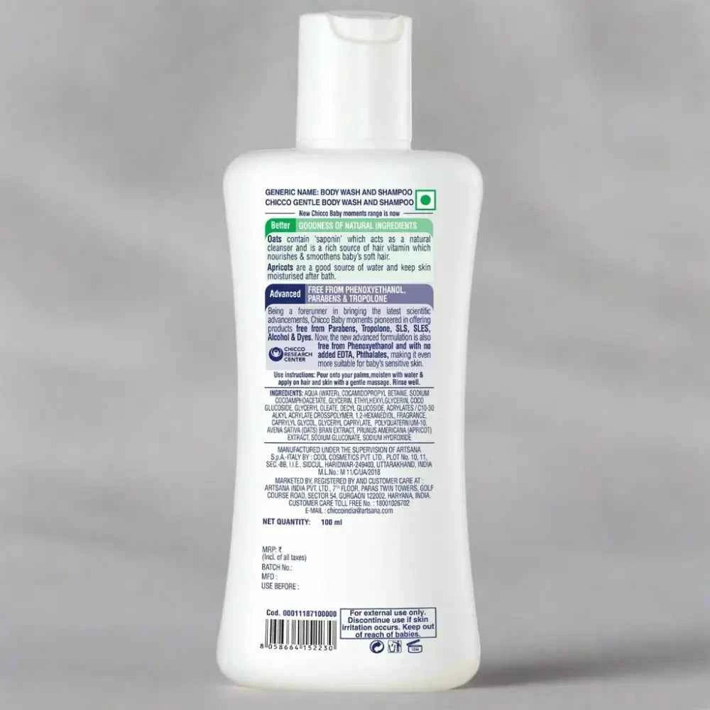 CHICCO BABY GENTLE WASH & SHAMPOO 100ML