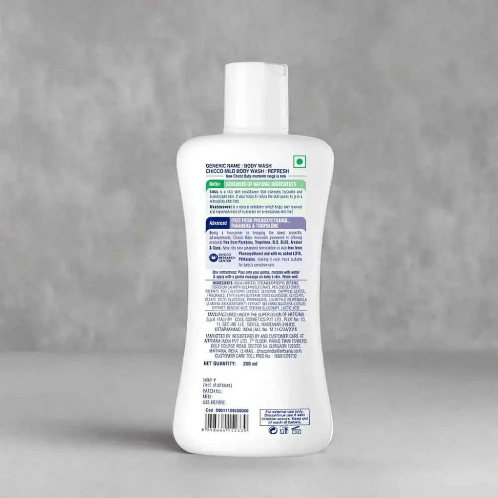 CHICCO BABY MILD BODY WASH 200ML