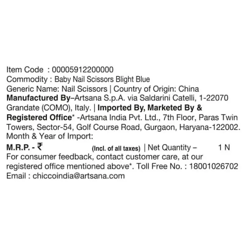 CHICCO NAIL SCISSORS (LIGHT BLUE)