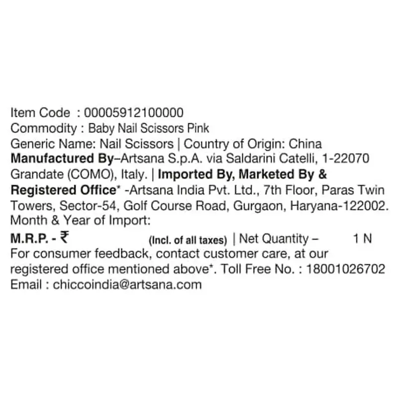 CHICCO NAIL SCISSORS (PINK)
