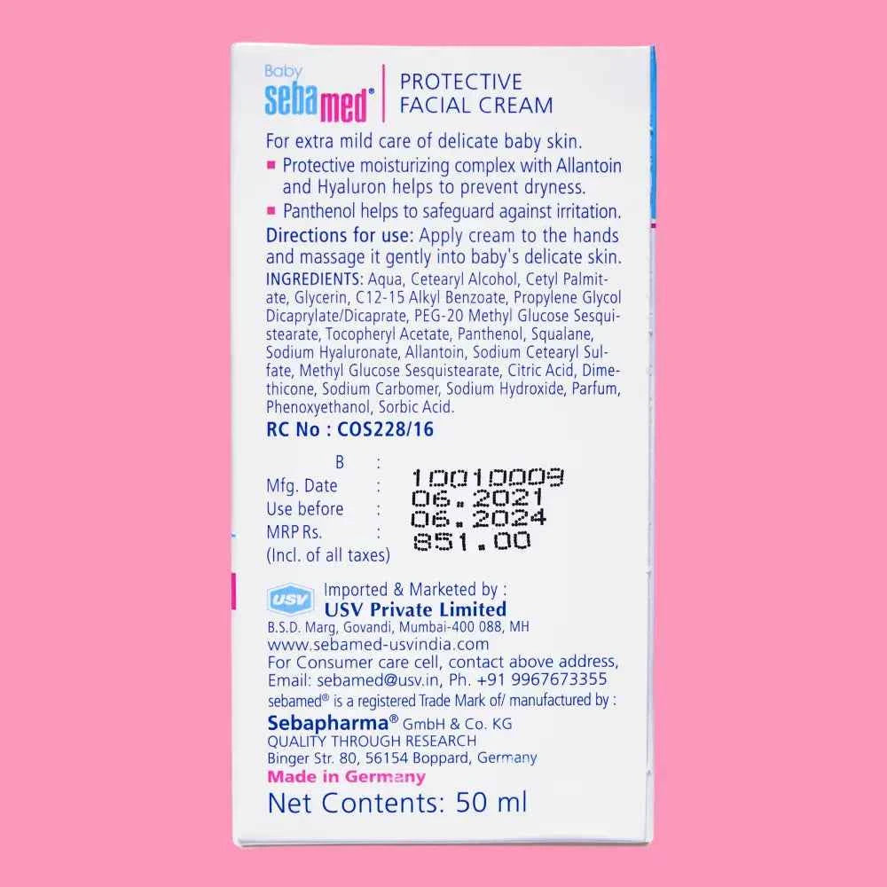 SebaMed Baby Facial Cream 50ml - Protective Moisturizing Cream for Delicate Skin