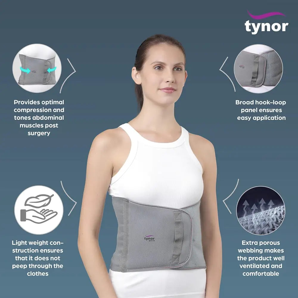TYNOR Abdominal Support 9’’/23cm Grey XXL (52-58 inches) - New Mom Essentials