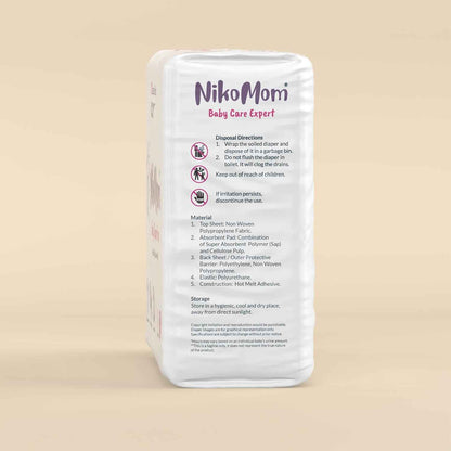 NikoMom Diaper Pants Small | Up to 330 ml storage capacity for Babies Weighing 4-8 Kg | Pack of 7 Diapers