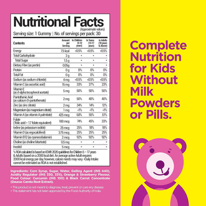 NutriBears Kids Multivitamin Gummies with Vitamins A, C, B, D, and Zinc