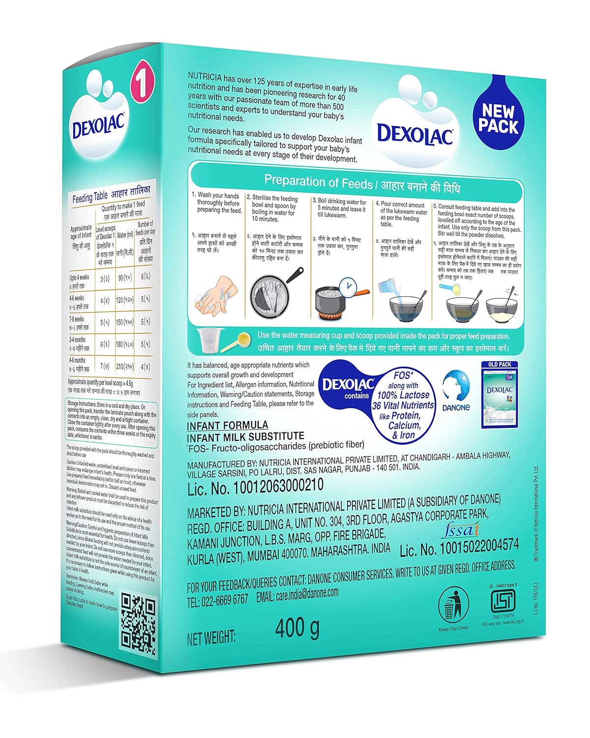 DEXOLAC NO-1 REFIL 400GM