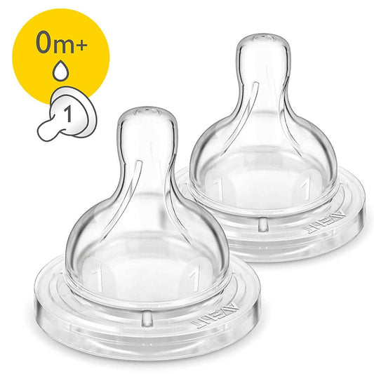 Philips Avent Classic Teat 1 Hole Newborn Flow - 0month+ (2Pc. Pack) SCF631/27